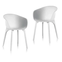 IDEA Lot De 2 Chaises De Jardin Diva Blanc