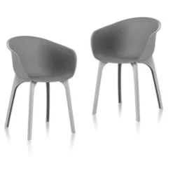 IDEA Lot De 2 Chaises De Jardin Diva Gris