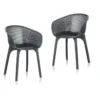 IDEA Lot De 2 Chaises De Jardin Nora Noir
