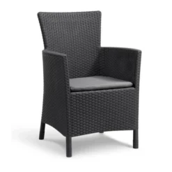 IOWA Fauteuil De Jardin Aspect Rotin Tressé Gris -Le Coin Jardin iowa fauteuil de jardin aspect rotin tresse gris 8711245129532 566365