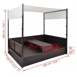 Lit De Jardin à Baldaquin Résine Tressée Marron Uvo -Le Coin Jardin lit de jardin a baldaquin resine tressee marron uvo 3666722560306 384076