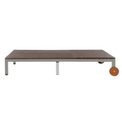 Lit De Jardin à Roues Résine Marron Et Pieds Métal Gris Nubi -Le Coin Jardin lit de jardin a roues resine marron et pieds metal gris nubi 3666722557177 387065