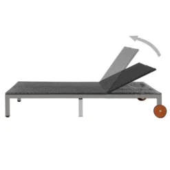 Nouveaux produits -Le Coin Jardin lit de jardin a roues resine noire et pieds metal gris nubi 3666722614610 387059