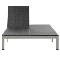 Lit De Jardin à Roues Résine Noire Et Pieds Métal Gris Nubi -Le Coin Jardin lit de jardin a roues resine noire et pieds metal gris nubi 3666722614610 387060