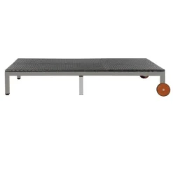 Lit De Jardin à Roues Résine Noire Et Pieds Métal Gris Nubi -Le Coin Jardin lit de jardin a roues resine noire et pieds metal gris nubi 3666722614610 387061