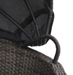 Lit De Jardin Avec Auvent Résine Tressée Et Polyester Gris Uvo -Le Coin Jardin lit de jardin avec auvent resine tressee et polyester gris uvo 8718475616474 384067