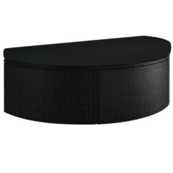 Lit De Jardin Avec Parasol Tissu Et Résine Tressée Noire Uvo -Le Coin Jardin lit de jardin avec parasol tissu et resine tressee noire 3666722552752 400433