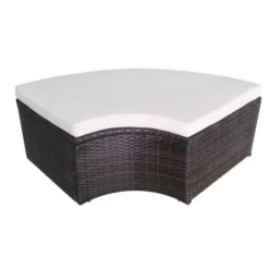 Lit De Jardin Avec Toit Et Table Résine Tressée Marron Velass -Le Coin Jardin lit de jardin avec toit et table resine tressee marron velass 8718475501831 384442