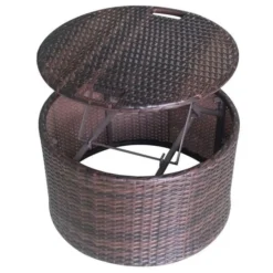 Lit De Jardin Avec Toit Et Table Résine Tressée Marron Velass -Le Coin Jardin lit de jardin avec toit et table resine tressee marron velass 8718475501831 384444