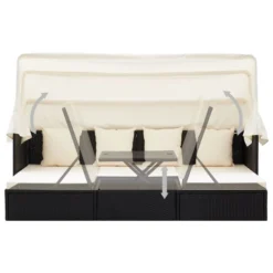 Lit De Jardin Avec Toit Noir Résine Tressée -Le Coin Jardin lit de jardin avec toit noir resine tressee 3666722323734 981882