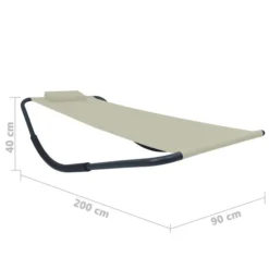 Lit De Jardin Crème 200x90 Cm Acier -Le Coin Jardin lit de jardin creme 200x90 cm acier 3666722528290 554102