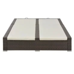 Nouveaux produits -Le Coin Jardin lit de jardin double tissu beige et resine tressee marron 3666722554565 389451