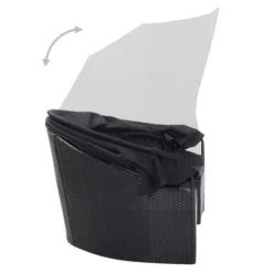 Lit De Jardin Modulable à Auvent Résine Et Tissu Noir Velass -Le Coin Jardin lit de jardin modulable a auvent resine et tissu noir 8719883868196 400436