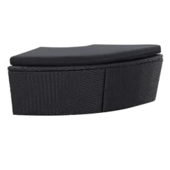 Lit De Jardin Modulable à Auvent Résine Et Tissu Noir Velass -Le Coin Jardin lit de jardin modulable a auvent resine et tissu noir 8719883868196 400438