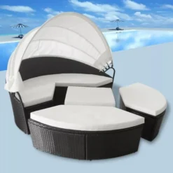 Lit De Jardin Modulable à Auvent Résine Tressée Noire Velass 9 Lit De Jardin Modulable à Auvent Résine Tressée Noire Velass -Le Coin Jardin lit de jardin modulable a auvent resine tressee noire velass 8718475501893 388858