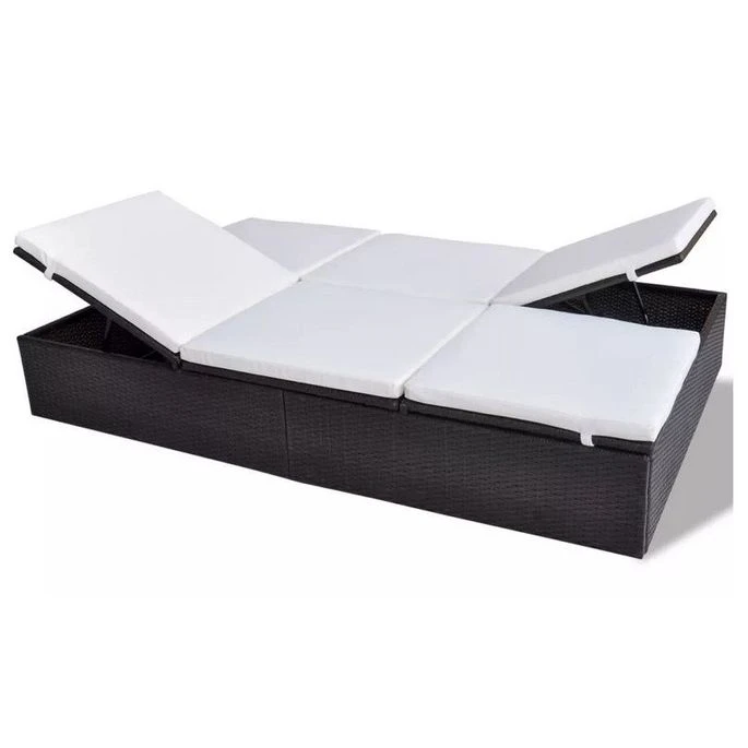 Lit De Jardin Résine Tressée Marron Et Polyester Blanc Imia 3 Lit De Jardin Résine Tressée Marron Et Polyester Blanc Imia – Image 3