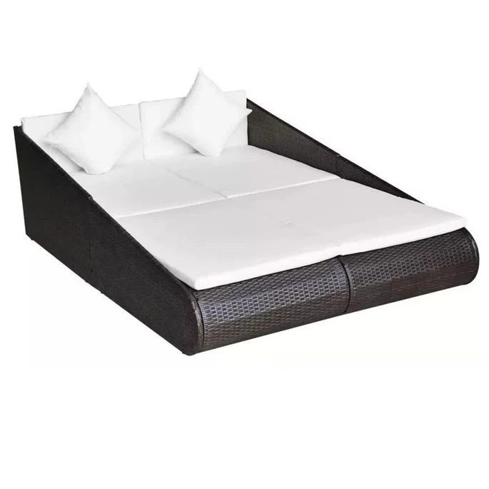 Lit De Jardin Résine Tressée Marron Et Polyester Blanc Imia 2 1 Lit De Jardin Résine Tressée Marron Et Polyester Blanc Imia 2