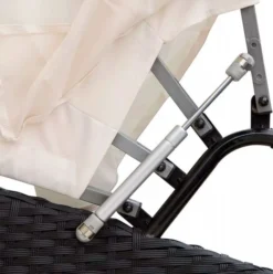 Lit De Jardin Rond Avec Toit Résine Tressée Noire Velass -Le Coin Jardin lit de jardin rond avec toit resine tressee noire velass 8718475502517 384408