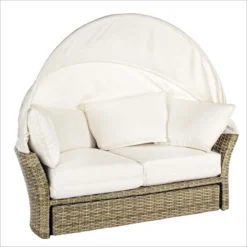 Lit De Jardin Rotatif En Aluminium Tresse En Fibre Blanc Laurie -Le Coin Jardin lit de jardin rotatif en aluminium tresse en fibre blanc laurie 3666722592338 1393484