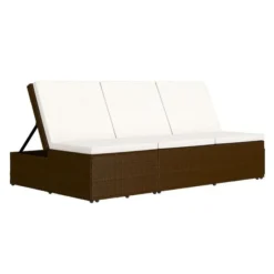 Lit De Jardin Tissu Blanc Et Résine Tressée Marron Viali -Le Coin Jardin lit de jardin tissu blanc et resine tressee marron 3666722554459 389543