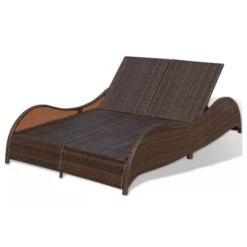 Lit De Jardin Tissu Blanc Et Résine Tressée Marron Methy -Le Coin Jardin lit de jardin tissu blanc et resine tressee marron methy 3666722557658 386651