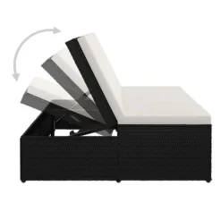 Lit De Jardin Tissu Blanc Et Résine Tressée Noire Viali 8 Lit De Jardin Tissu Blanc Et Résine Tressée Noire Viali -Le Coin Jardin lit de jardin tissu blanc et resine tressee noire 3666722554466 389540