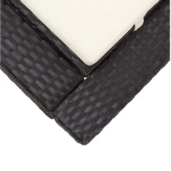 Lit De Jardin Tissu Blanc Et Résine Tressée Noire Daget -Le Coin Jardin lit de jardin tissu blanc et resine tressee noire daget 3666722558280 386091