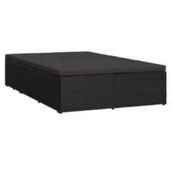 Lit De Jardin Tissu Et Résine Tressée Noir Viali 7 Lit De Jardin Tissu Et Résine Tressée Noir Viali -Le Coin Jardin lit de jardin tissu et resine tressee noir 3666722554435 389554
