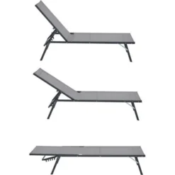 Lot De 2 Bains De Soleil Pliant - 1 Personne - Gris -Le Coin Jardin lot de 2 bains de soleil pliant 1 personne gris 3267070015922 1151252