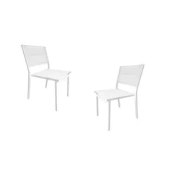 Lot De 2 Chaises De Jardin - Aluminium - 54 X 48 X 84 Cm