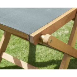 Lot De 2 Chaises De Jardin En Bois D'acacia FSC Et Assise Textilene - 50 X 57 X 90 Cm - Gris -Le Coin Jardin lot de 2 chaises de jardin en bois d acacia fsc et assise textilene 50 x 57 x 90 cm gris 3612407958265 1246383