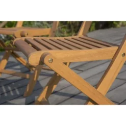 Lot De 2 Chaises De Jardin Pliantes En Eucalyptus FSC - 57 X 46,5 X 90 Cm -Le Coin Jardin lot de 2 chaises de jardin pliantes en eucalyptus fsc 57 x 46 5 x 90 cm 3612401826096 1246546
