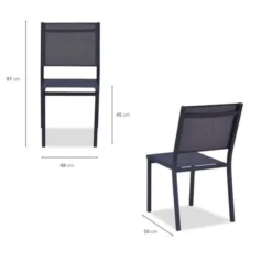 Lot De 2 Chaises En Aluminium - 48 X 56 X 87 Cm - Gris -Le Coin Jardin lot de 2 chaises en aluminium 48 x 56 x 87 cm gris 3612407958852 597543