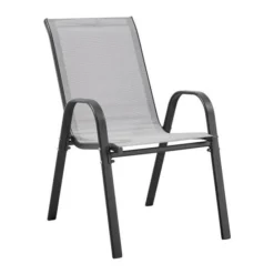 Lot De 2 Fauteuils - Acier Et Textile - Hauteur Du Siege : 41 Cm - Couleur Gris -Le Coin Jardin lot de 2 fauteuils acier et textile hauteur du siege 41 cm couleur gris 3619999332671 1354425