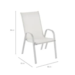 Lot De 2 Fauteuils En Acier - 54,5 X76 X 96cm - Gris -Le Coin Jardin lot de 2 fauteuils en acier 54 5 x76 x 96cm gris 3612408256605 438583