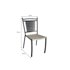 Lot De 4 Chaises A Manger De Jardin - Style Zellige - Acier Thermolaqué + Textilene - 50 X 59 X 91 Cm -Le Coin Jardin lot de 4 chaises a manger de jardin style zellige acier thermolaque textilene 50 x 59 x 91 cm 3619999329817 1297402