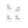 Lot De 4 Chaises De Jardin - Acier - Gris