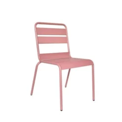 Lot De 4 Chaises De Jardin - Acier - Rose -Le Coin Jardin lot de 4 chaises de jardin acier rose 3619999332947 1321850