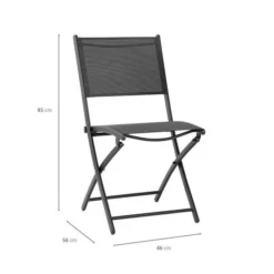 Lot De 4 Chaises De Jardin Pliantes En Aluminium Assise Textilene - 46 X 56 X 85 Cm - Gris -Le Coin Jardin lot de 4 chaises de jardin pliantes en aluminium assise textilene 46 x 56 x 85 cm gris 3612408313940 1243339