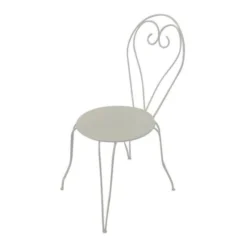 Lot De 4 Chaises De Jardin Romantique Empilable En Fer Forgé - Blanc