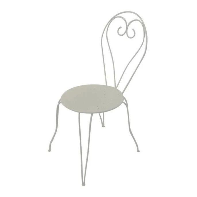 Lot De 4 Chaises De Jardin Romantique Empilable En Fer Forgé - Blanc 1 Lot De 4 Chaises De Jardin Romantique Empilable En Fer Forgé - Blanc