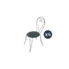Lot De 4 Chaises De Jardin Romantique Empilable En Fer Forgé - Vert/Gris