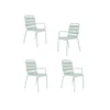 Lot De 4 Fauteuils De Jardin - Acier - Vert Céladon