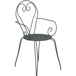 Lot De 4 Fauteuils De Jardin Romantique Empilable En Fer Forgé - Vert