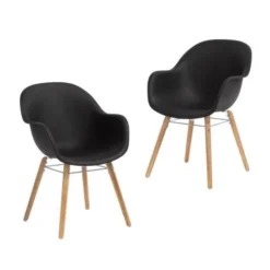 Lot De 4 Fauteuils PP Bois