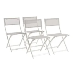 Lot De 6 Chaises Pliantes Alu Textilene