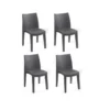 Lots De 4 Chaises LADY Empilable, Aspect Résine Tressée