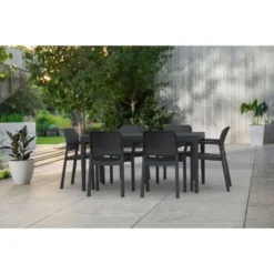 Lots De 6 Fauteuils Monoblocs Coloris Graphite - Empilables En Résine De Synthese - Imitation Rotin Tressé - ALLIBERT BY KETER - BEL -Le Coin Jardin lots de 6 fauteuils monoblocs coloris graphite empilables en resine de synthese imitation rotin tresse allibert by keter bel 8711245151786 728757