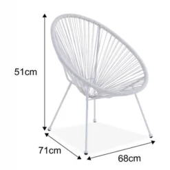 MANA Fauteuil Design En Forme D'oeuf - Cordage En Plastique Blanc -Le Coin Jardin mana fauteuil design en forme d oeuf cordage en plastique blanc 3612408086721 429851
