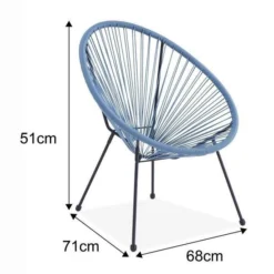 MANA Fauteuil Design En Forme D'oeuf - Cordage En Plastique Bleu Pastel -Le Coin Jardin mana fauteuil design en forme d oeuf cordage en plastique bleu pastel 3612408086745 429855
